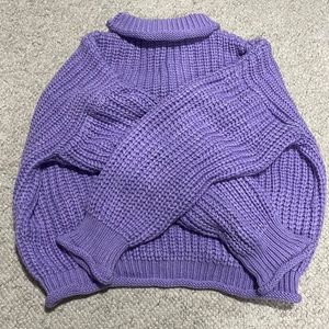 Purple turtleneck sweater